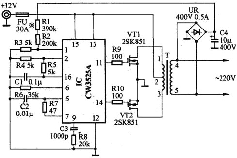 12v升220v升壓電路圖