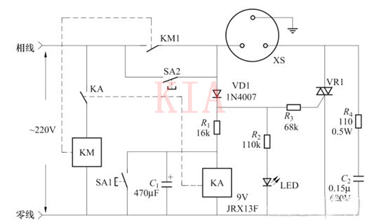 停電自鎖 電源開關(guān)電路