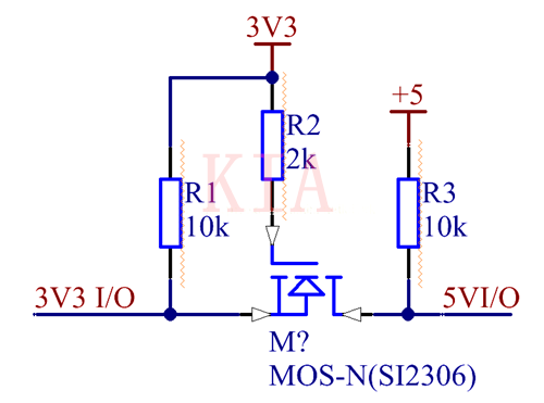 【實用電路】N溝道MOS管做電平轉(zhuǎn)換-KIA MOS管